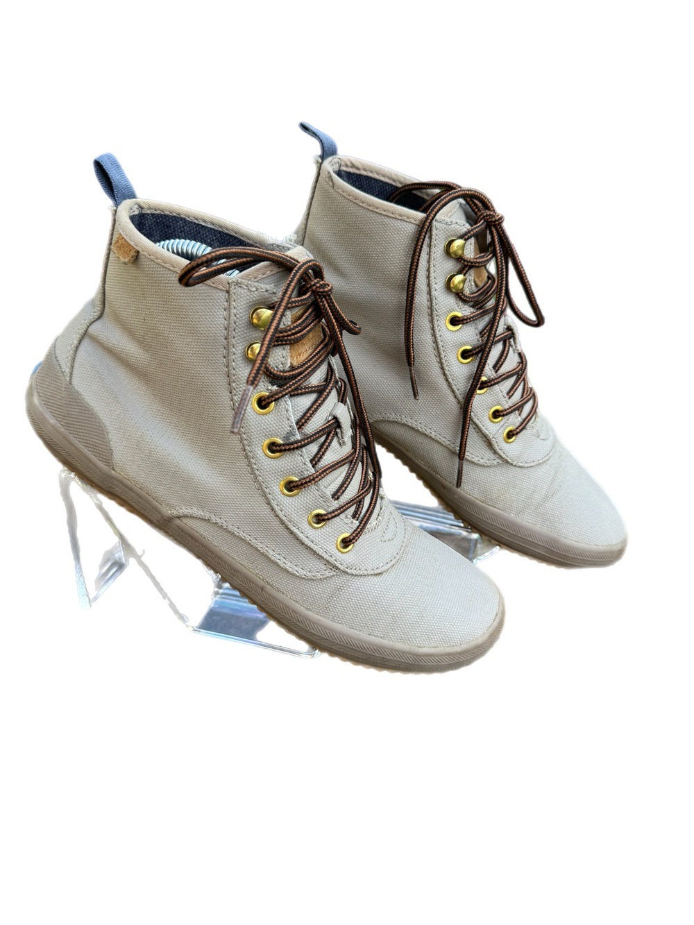Keds Scout Boot Splash Women Shoes Light Taupe Water Repellent Canvas Sz 8.5